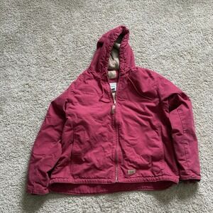 Berne Canvas Pink Workwear Jacket Sharpa Lined Women's 2XL REG Faded